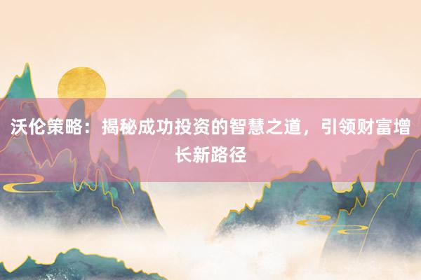 沃伦策略：揭秘成功投资的智慧之道，引领财富增长新路径