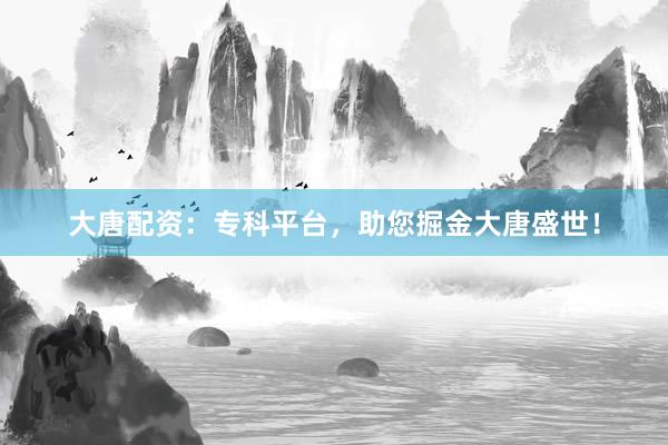 大唐配资：专科平台，助您掘金大唐盛世！
