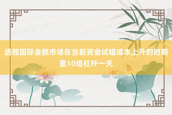 透视国际金融市场在当前资金试错成本上升的时期里10倍杠杆一天