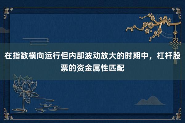 在指数横向运行但内部波动放大的时期中，杠杆股票的资金属性匹配