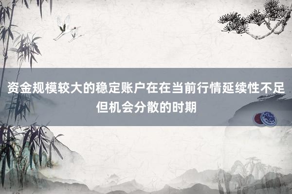 资金规模较大的稳定账户在在当前行情延续性不足但机会分散的时期