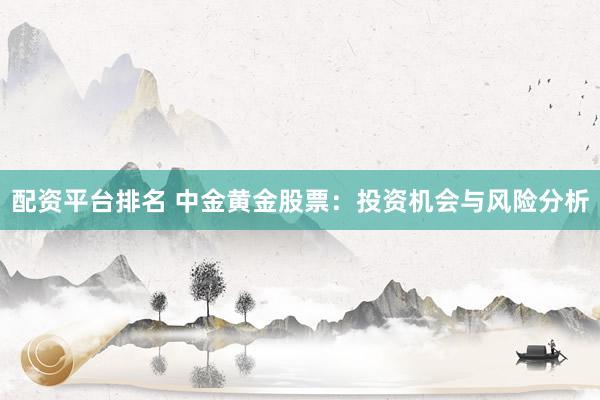 配资平台排名 中金黄金股票：投资机会与风险分析