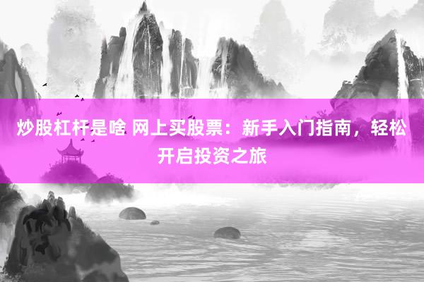 炒股杠杆是啥 网上买股票：新手入门指南，轻松开启投资之旅