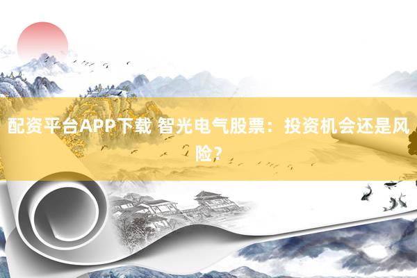 配资平台APP下载 智光电气股票：投资机会还是风险？