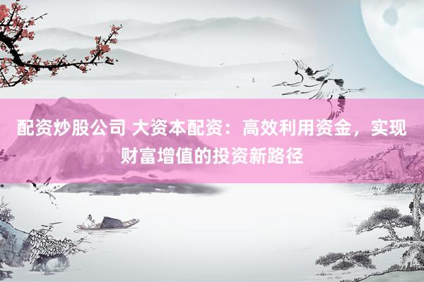 配资炒股公司 大资本配资：高效利用资金，实现财富增值的投资新路径